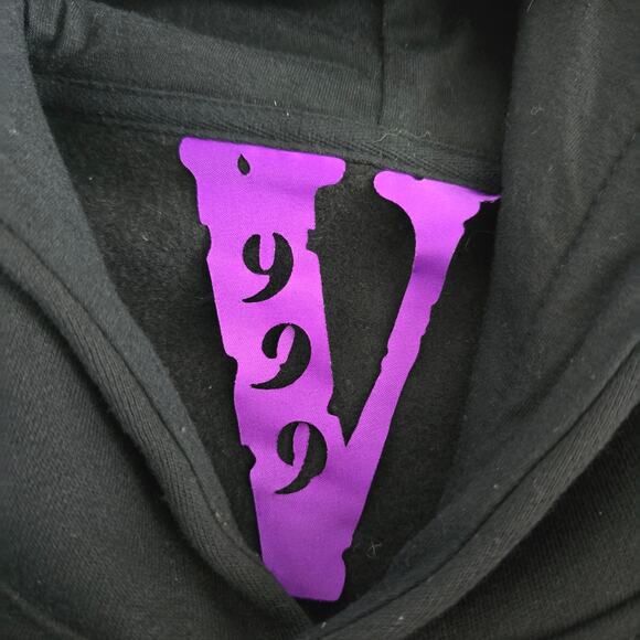 999 Club Juice Wrld Vlone Galaxy Hoodie Pullover Black Size M - Picture 5 of 8
